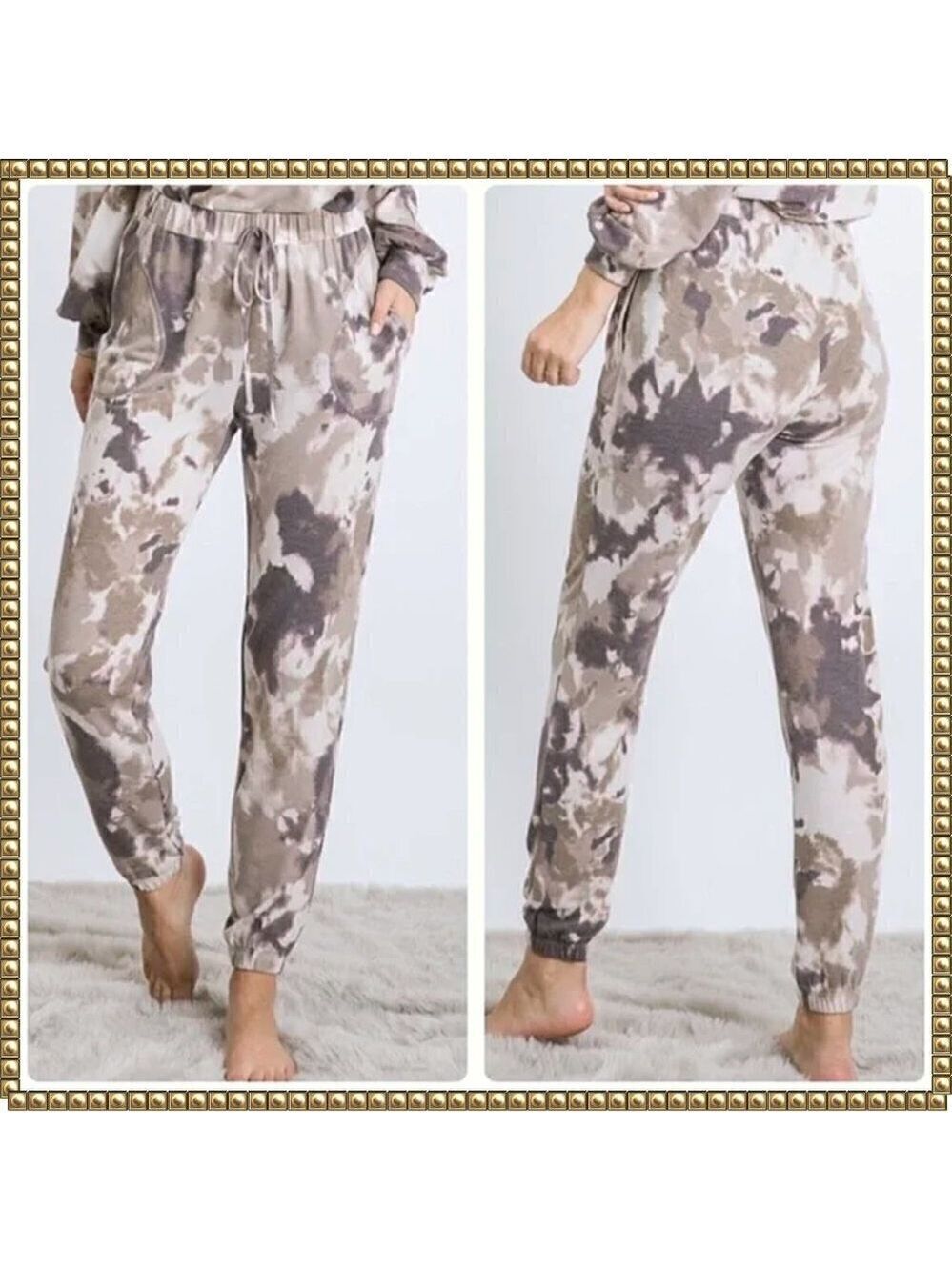 Tie Dye Jogger Pants Elastic Waist Medium NWT